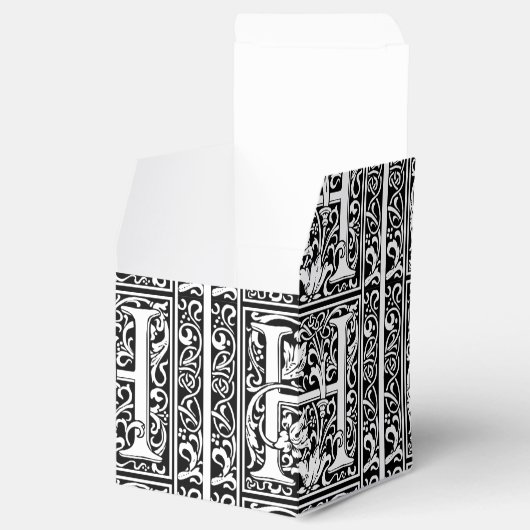 Brief H Middeleeuws Monogram Art Nouveau Bedankdoosjes (Geopend)