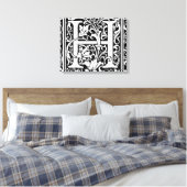 Brief H Middeleeuws Monogram Art Nouveau Canvas Afdruk (Insitu (Slaapkamer))