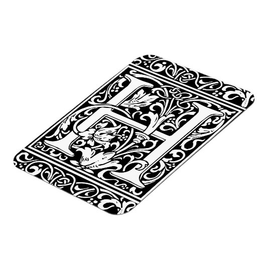 Brief H Middeleeuws Monogram Art Nouveau Magneet (Linkerzijde)