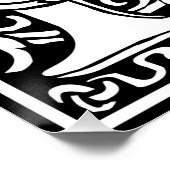 Brief H Middeleeuws Monogram Art Nouveau Perfect Poster (Hoek)