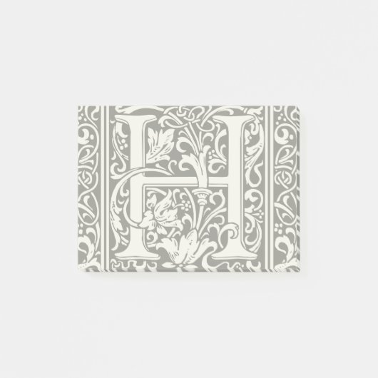 Brief H Middeleeuws Monogram Art Nouveau Post-it® Notes (Voorkant)