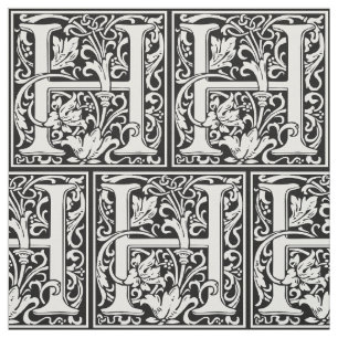 Brief H Middeleeuws Monogram Art Nouveau Stof