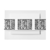 Brief H Middeleeuws Monogram Art Nouveau Uitnodigingen Wikkel (Voorkant Voorbeeld)