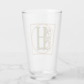 BRIEF H MONOGRAM Beauful Wedding New Home Gift Glas (Achterkant)