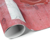 BRIEF-HOUDER IN HOUT, RODE WAXZEEMONOGRAM CADEAUPAPIER (Rol Hoek)