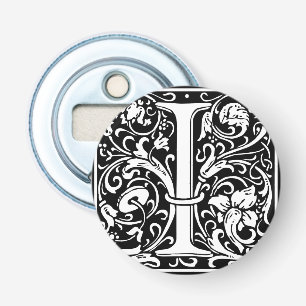 Brief I Middeleeuws Monogram Art Nouveau Button Flesopener