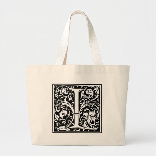 Brief I Middeleeuws Monogram Art Nouveau Grote Tote Bag (Voorkant)