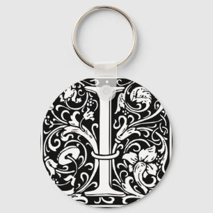 Brief I Middeleeuws Monogram Art Nouveau Sleutelhanger