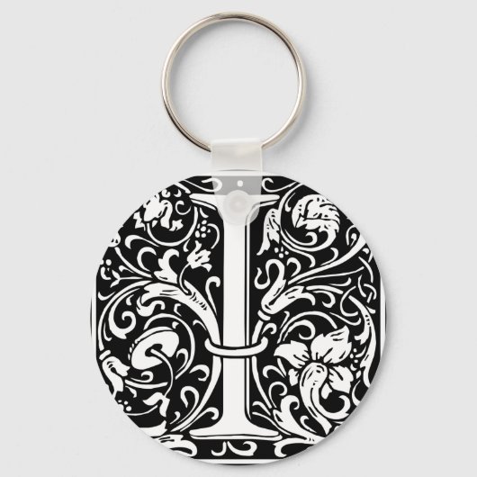 Brief I Middeleeuws Monogram Art Nouveau Sleutelhanger (Voorkant)