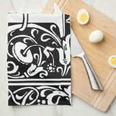 Brief I Middeleeuws Monogram Art Nouveau Theedoek (Quarter Fold)