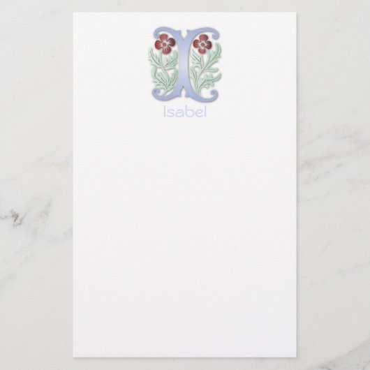 Brief I Monogram Fleur de lis Briefpapier (Voorkant)