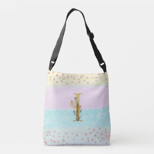*~ BRIEF I Monogram Gold Glitter Pastel Colors Crossbody Tas