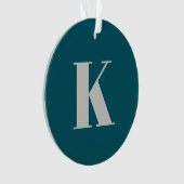 Brief initiaal | Blauwgroen monogram Modern Stijlv Ornament (voorkant)