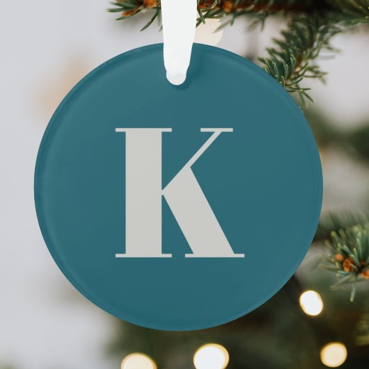 Brief initiaal | Blauwgroen monogram Modern Stijlv Ornament
