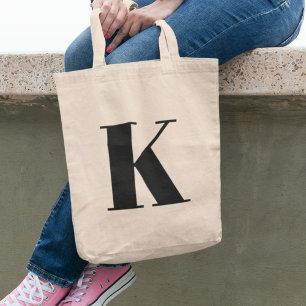 Brief initiaal Monogram Modern Stylish Trendy Tote Bag