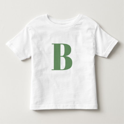 Brief initiaal | Monogram Modern Trendy Sage Green Kinder Shirts (Voorkant)