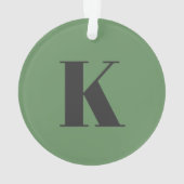 Brief initiaal | Monogram Modern Trendy Sage Green Ornament (achterkant)