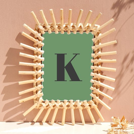 Brief initiaal | Monogram Modern Trendy Sage Green Poster