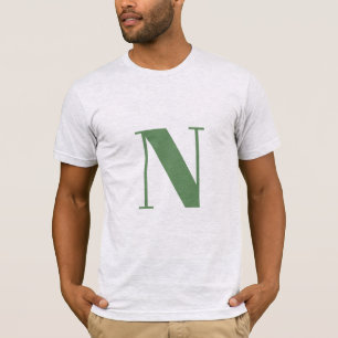 Brief initiaal   Monogram Modern Trendy Sage Green T-shirt