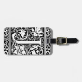 Brief J Middeleeuws Monogram Art Nouveau Bagagelabel (Voorkant horizontaal)