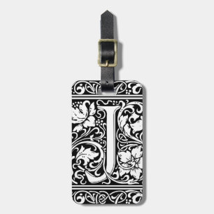 Brief J Middeleeuws Monogram Art Nouveau Bagagelabel