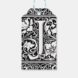 Brief J Middeleeuws Monogram Art Nouveau Cadeaulabel