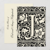 Brief J Middeleeuws Monogram Art Nouveau Kaart (Voorkant / Achterkant)