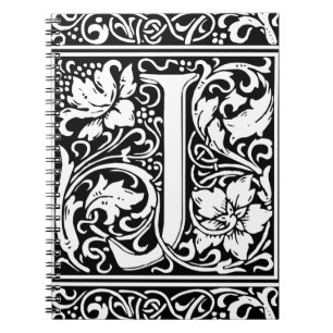 Brief J Middeleeuws Monogram Art Nouveau Notitieboek