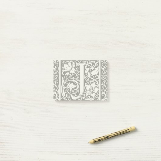 Brief J Middeleeuws Monogram Art Nouveau Post-it® Notes (Op bureau)