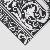 Brief J Middeleeuws Monogram Art Nouveau Tissuepapier (Detail)