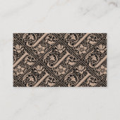 Brief J Middeleeuws Monogram Art Nouveau Visitekaartje (Achterkant)