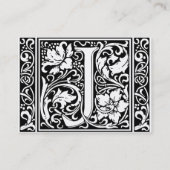Brief J Middeleeuws Monogram Art Nouveau Visitekaartje (Achterkant)