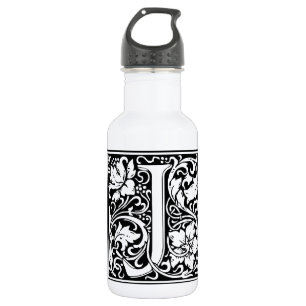 Brief J Middeleeuws Monogram Art Nouveau Waterfles