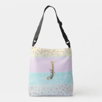 *~ BRIEF J Monogram Gold Glitter Pastel Colors