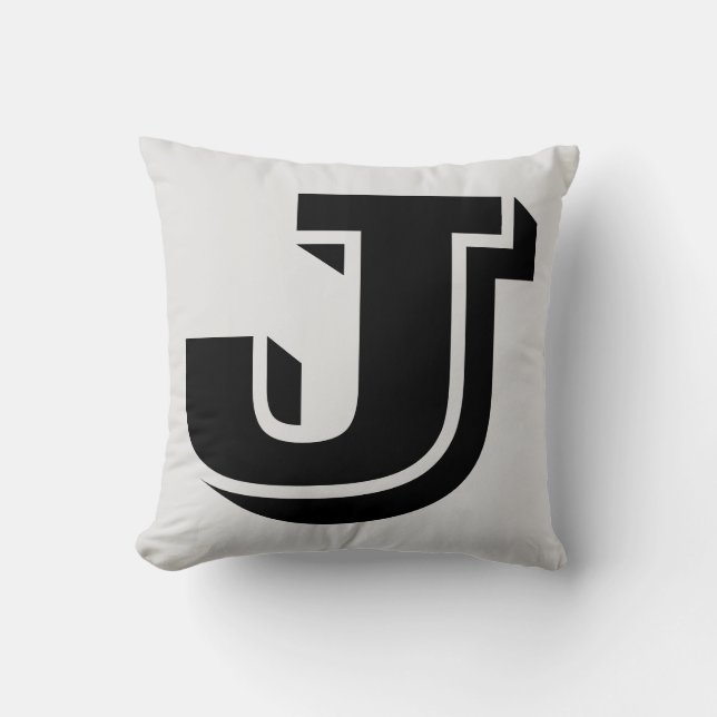 BRIEF J MONOGRAM PILLOW KUSSEN (Voorkant)
