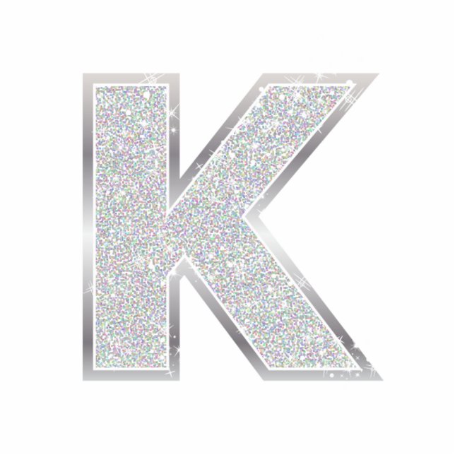 Brief K Fotobeeldje Ornament (Voorkant)