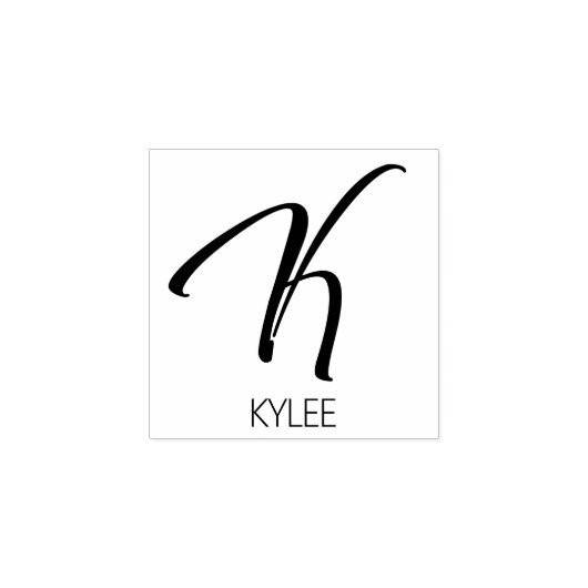 Brief K Monogram Aangepaste rubberen stempel (Afrduk)