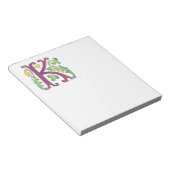 Brief K Monogram Fleur de lis Notitieblok (Schuin)