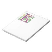 Brief K Monogram Fleur de lis Notitieblok (Gedraaid)