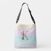 *~ BRIEF K Monogram Gold Glitter Pastel Colors