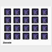 Brief K Vierkante Sticker (Vel)