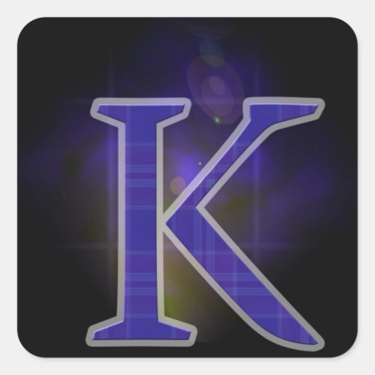 Brief K Vierkante Sticker (Voorkant)