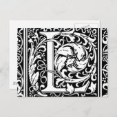 Brief L Middeleeuws Monogram Art Nouveau Briefkaart (Voorkant / Achterkant)