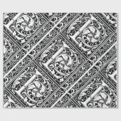 Brief L Middeleeuws Monogram Art Nouveau Cadeaupapier (Vlak)