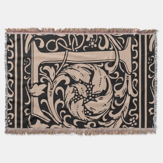 Brief L Middeleeuws Monogram Art Nouveau Deken (Voorkant)