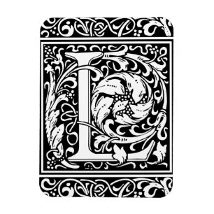 Brief L Middeleeuws Monogram Art Nouveau Magneet