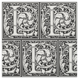 Brief L Middeleeuws Monogram Art Nouveau Stof