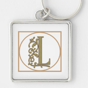 BRIEF L MONOGRAM Beauful Wedding New Home Gift Sleutelhanger