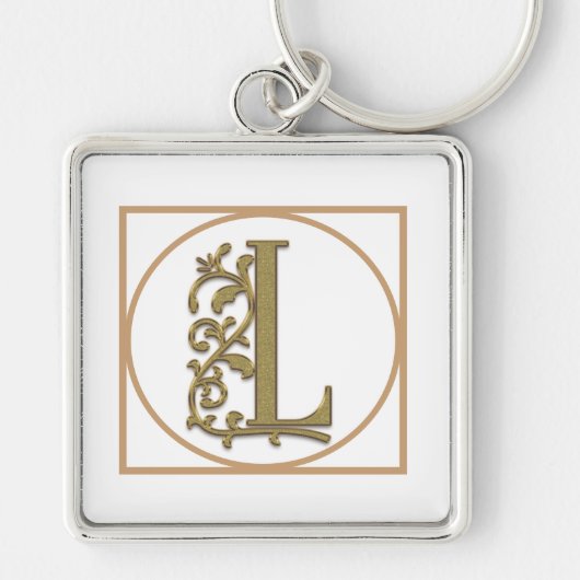 BRIEF L MONOGRAM Beauful Wedding New Home Gift Sleutelhanger (Voorkant)