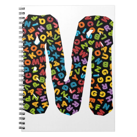 Brief M met het alfabet Notitieboek (Voorkant)